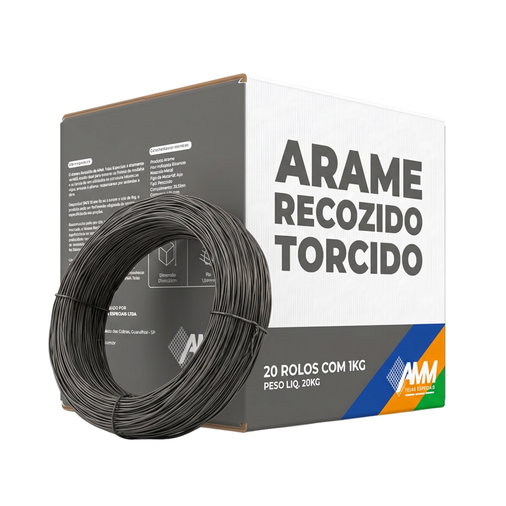 Embalagem do arame recozido torcido AMM com rolo do produto, caixa de 20kg.